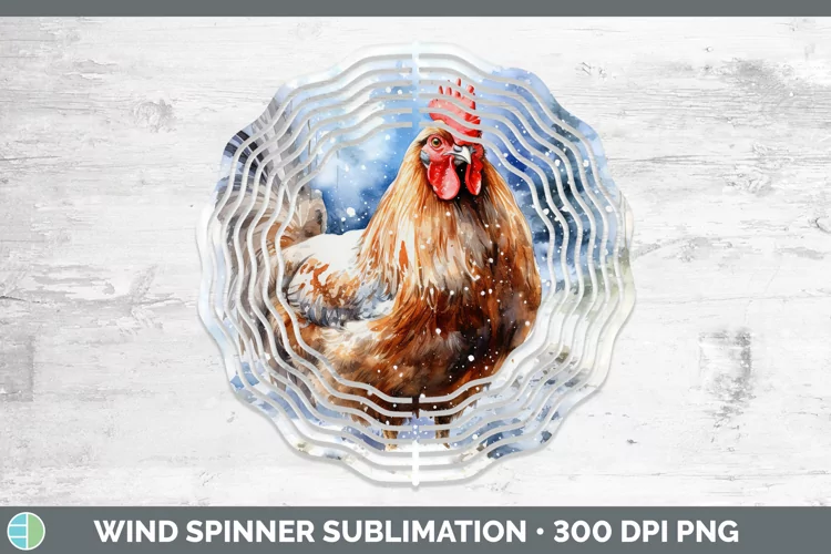 Winter Snow Chicken Wind Spinner Sublimation Spinner Designs