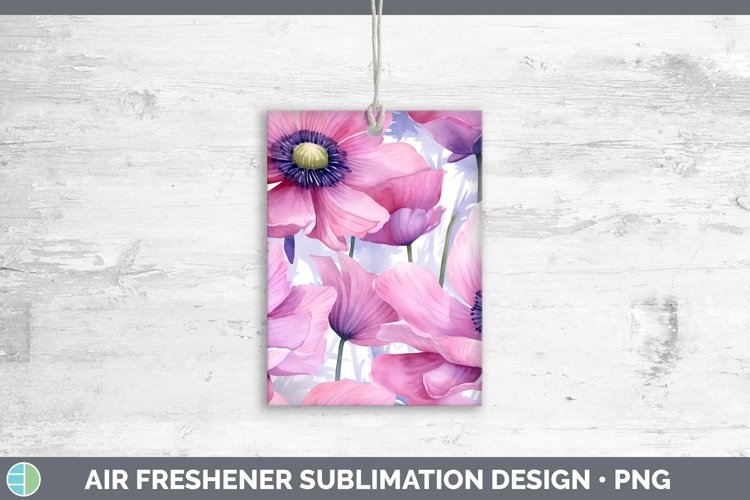 Watercolor Flowers Anemone Air Freshener Sublimation Car Fre