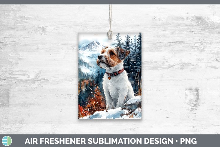 Winter Dogs Fox Terrier Dog Air Freshener Sublimation Car Fr example image 1