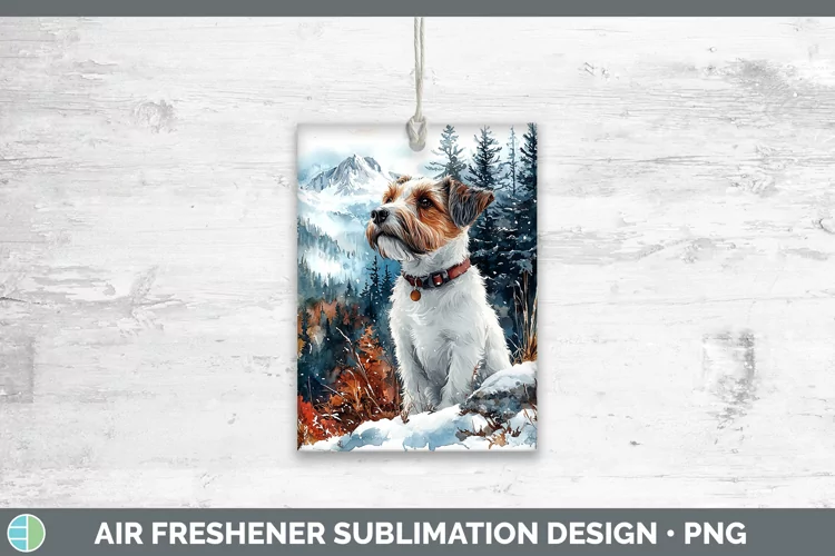 Winter Dogs Fox Terrier Dog Air Freshener Sublimation Car Fr