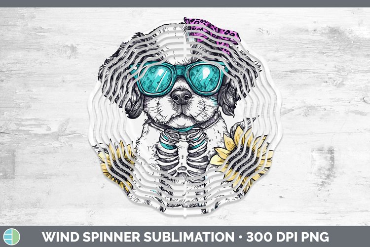 Skeleton Puppy Saint Bernard Wind Spinner Sublimation Spinne example image 1