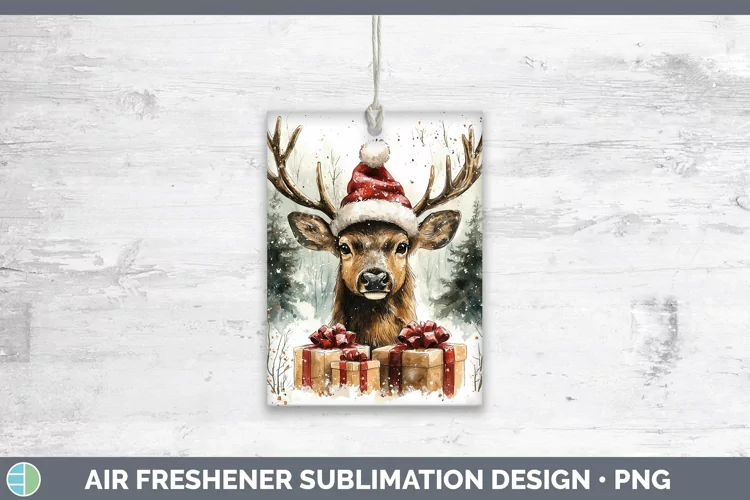 Christmas Woodland Elk Air Freshener Sublimation Car Freshen