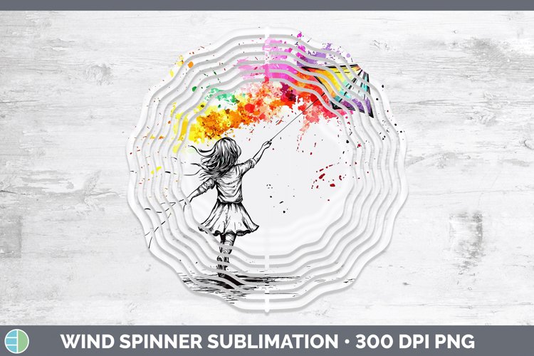 Watercolor Splash Toy Kite Wind Spinner Sublimation Spinner example image 1