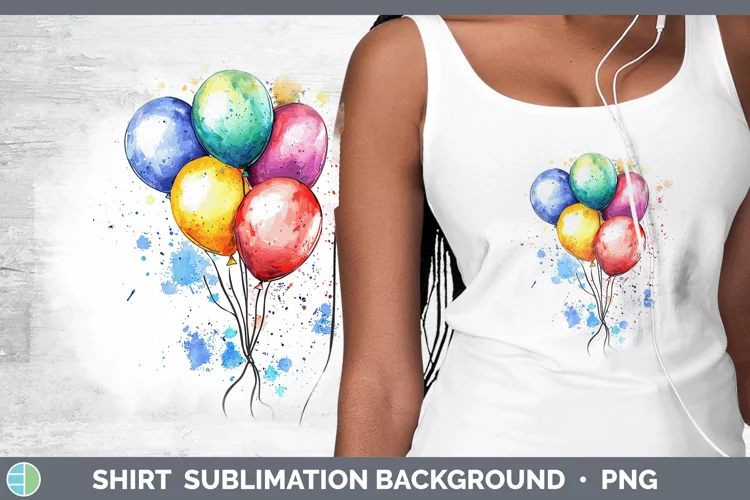 Watercolor Splash Toy Balloons Shirt Sublimation Sublimation
