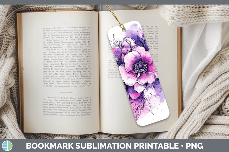 Splash Valentine Bouquet Bookmark Sublimation Printable Desi