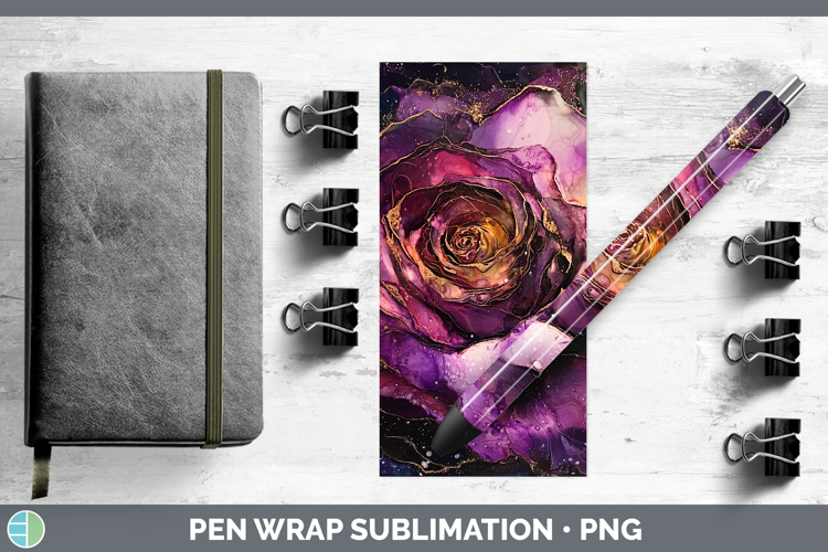 Galaxy Rose Pen Wrap Sublimation Pen Designs