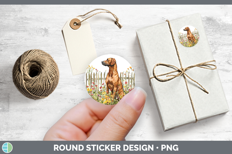 Fence Dogs 03 Rhodesian Ridgeback Stickers | Round Labels De