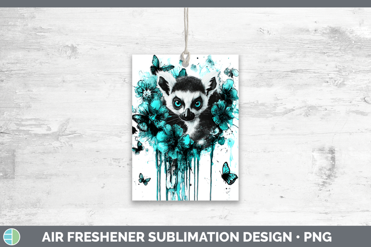 BS05 Teal Drips Lemur Air Freshener Sublimation Car Freshene