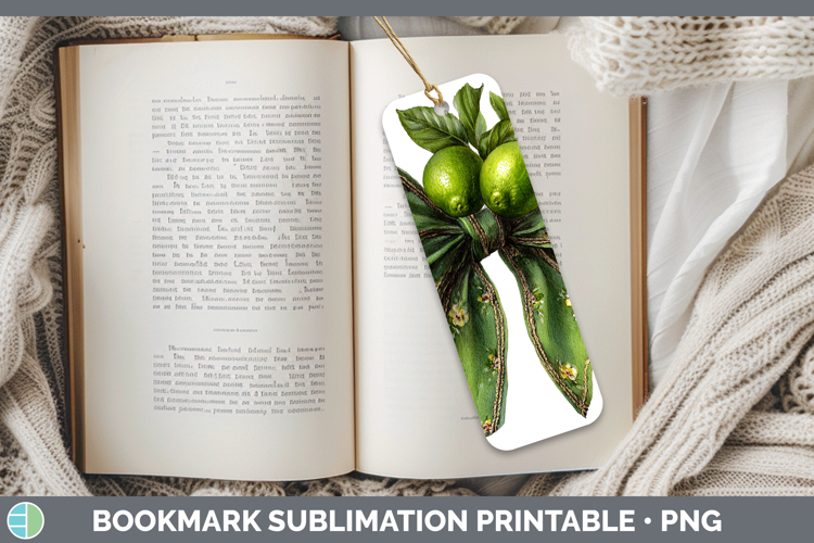 Fruit Bows Lime Bookmark Sublimation Printable Designs