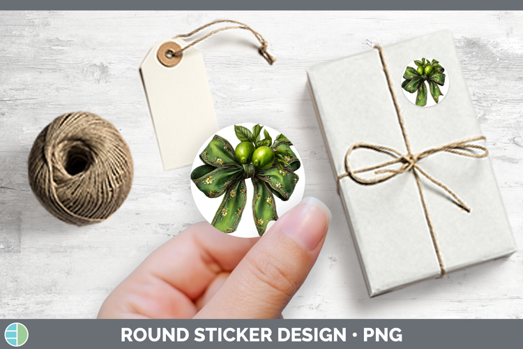 Fruit Bows Lime Stickers | Round Labels Designs