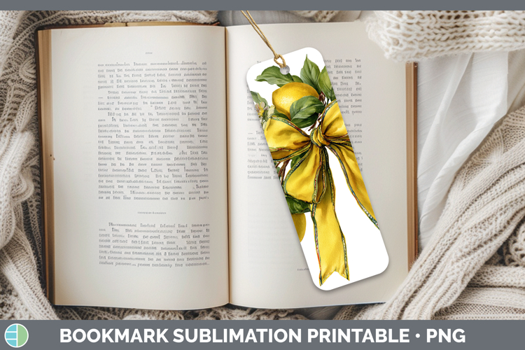Fruit Bows Lemon Bookmark Sublimation Printable Designs