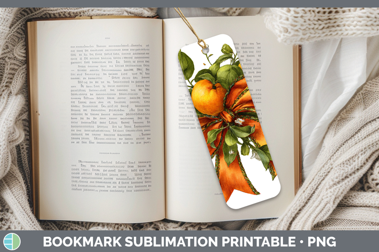 Fruit Bows Orange Bookmark Sublimation Printable Designs