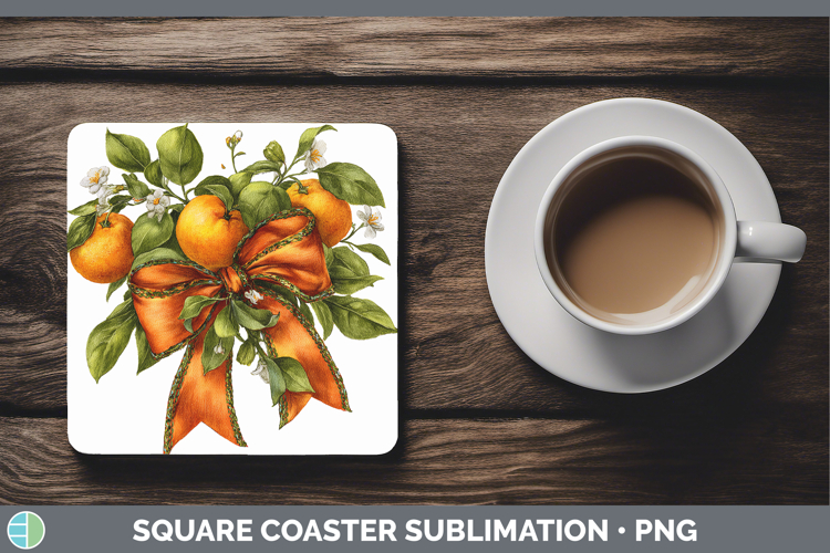 Fruit Bows Orange Square Coaster Sublimation Coaster Designs