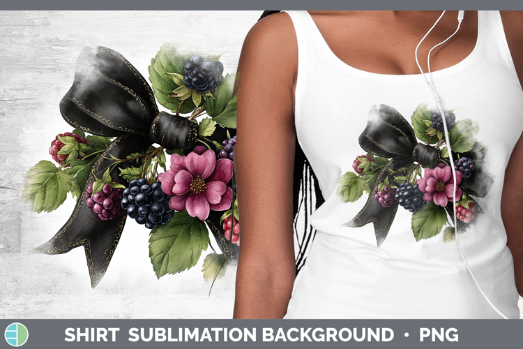 Fruit Bows Blackberries Shirt Sublimation Background Designs