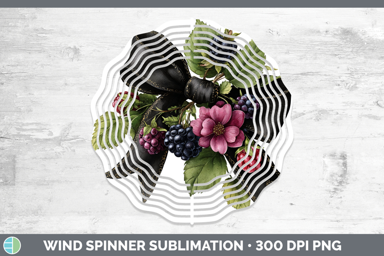 Fruit Bows Blackberries Wind Spinner Sublimation Spinner Des