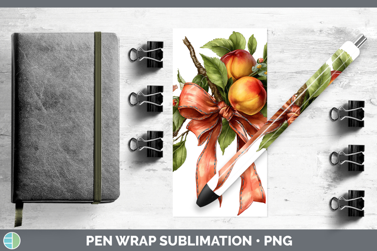 Fruit Bows Nectarine Pen Wrap Sublimation Pen Designs