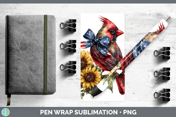Animals Sunflower Patriotic Cardinal Pen Wrap Sublimation Pe