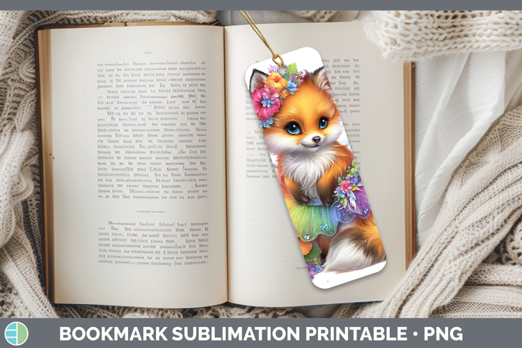 Animals Rainbow Summer Fox Bookmark Sublimation Printable De