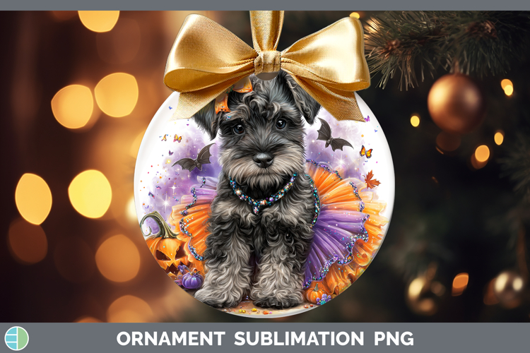 Dogs 04 Halloween Miniature Schnauzer Ornament Sublimation B
