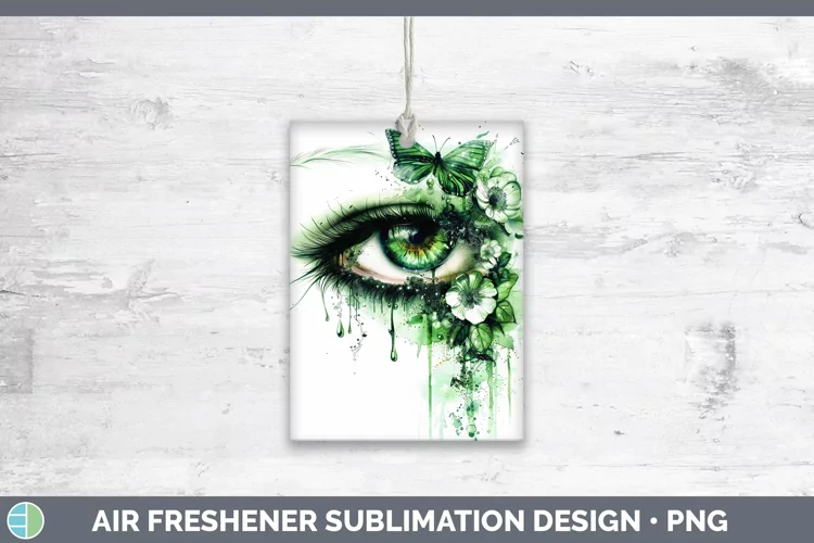 Watercolor Green Eye Air Freshener Sublimation Car Freshener