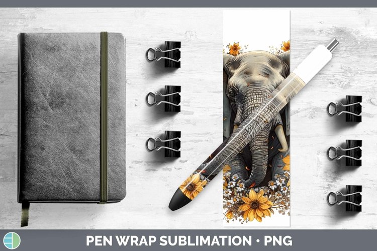 Autumn Boho Elephant Pen Wrap Sublimation Epoxy Pen Designs
