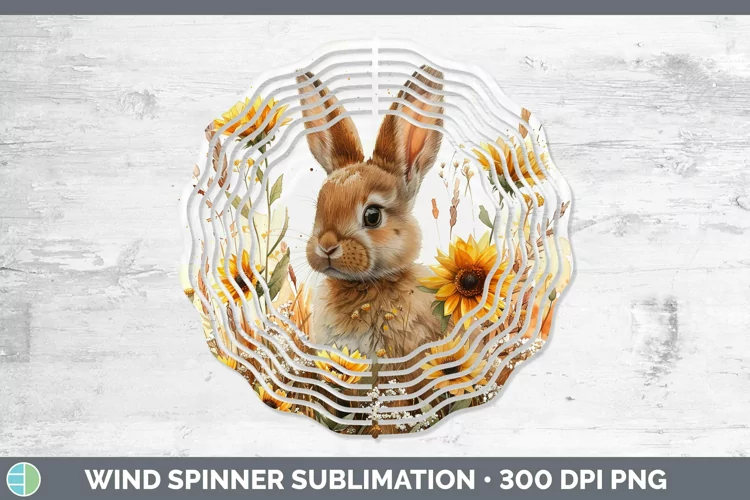 Autumn Boho Bunny Wind Spinner Sublimation Spinner Designs
