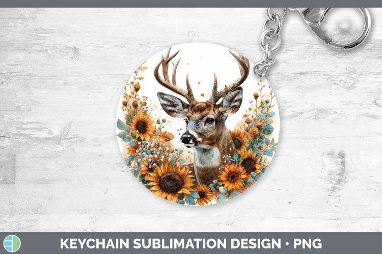 Autumn Boho Deer Keychain Sublimation Keyring Designs
