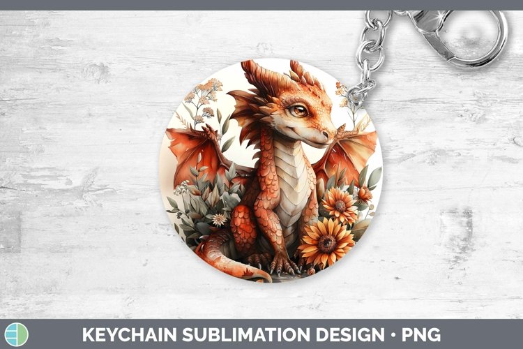 Autumn Boho Dragon Keychain Sublimation Keyring Designs