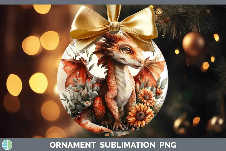 Autumn Boho Dragon Ornament Sublimation Bauble Designs