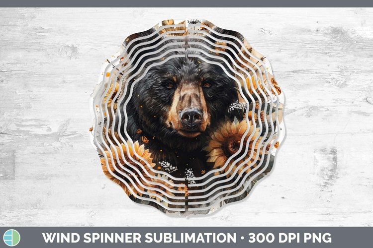 Autumn Boho Bear Wind Spinner Sublimation Spinner Designs
