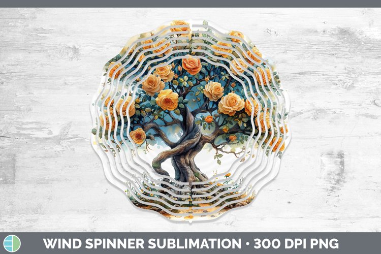 Autumn Boho Tree of Life Wind Spinner Sublimation Spinner De example image 1