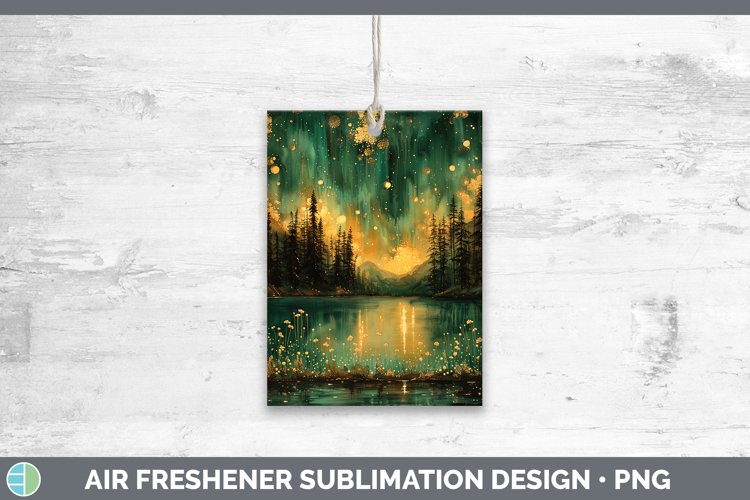 Autumn Boho Northern Lights Air Freshener Sublimation Car Fr example image 1