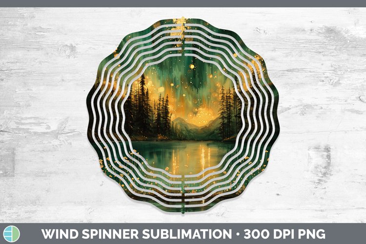 Autumn Boho Northern Lights Wind Spinner Sublimation Spinner