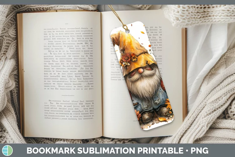 Autumn Boho Gnome Bookmark Sublimation Printable Designs
