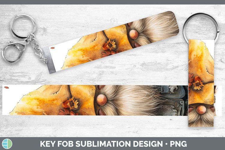 Autumn Boho Gnome Key Fob Sublimation Wristlet Designs example image 1