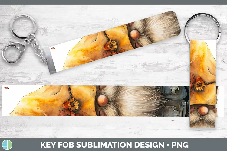 Autumn Boho Gnome Key Fob Sublimation Wristlet Designs