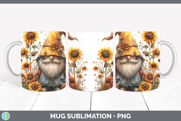 Autumn Boho Gnome Mug Wrap Sublimation Coffee Cup Designs