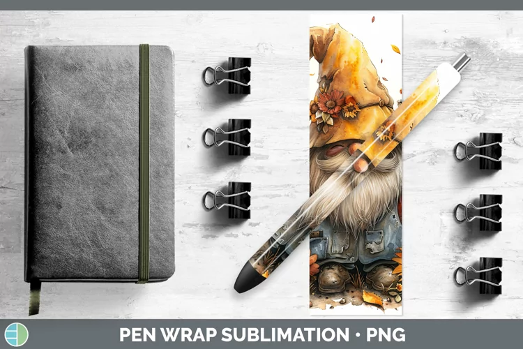 Autumn Boho Gnome Pen Wrap Sublimation Epoxy Pen Designs