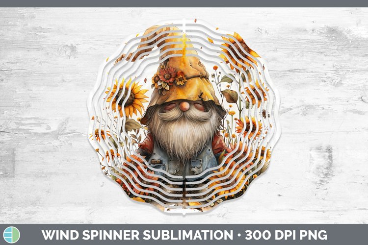 Autumn Boho Gnome Wind Spinner Sublimation Spinner Designs