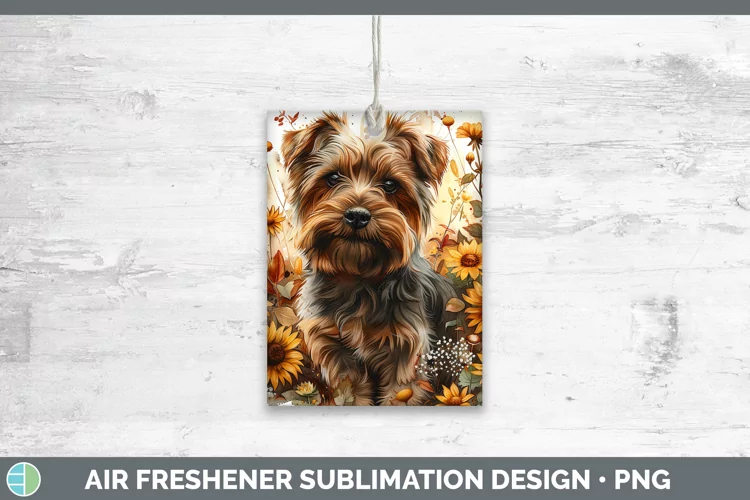 Autumn Boho Yorkshire Terrier Air Freshener Sublimation Car