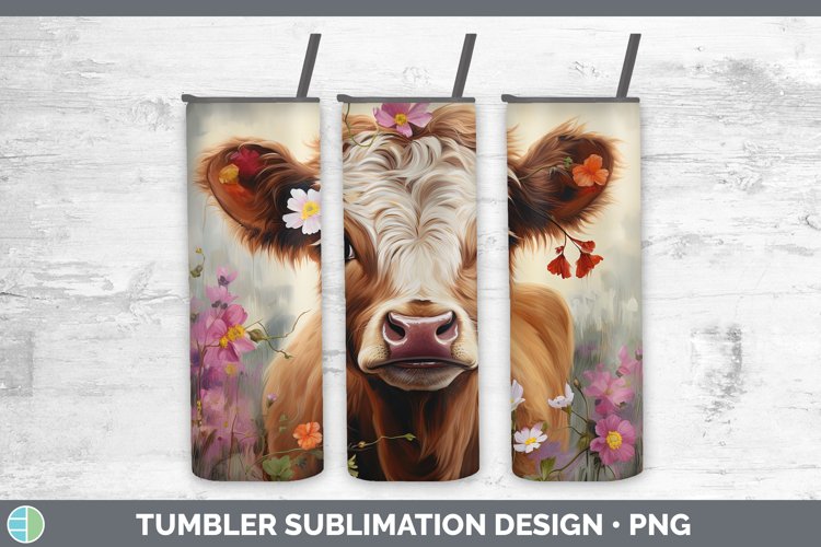 Boho Baby Bull Tumbler Sublimation 20 oz Skinny Tumbler Desi