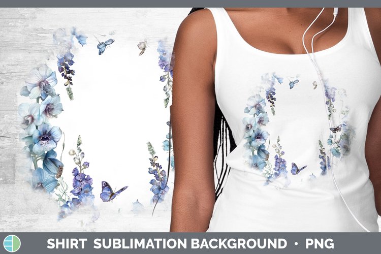 Add a Name Flowers Delphinium Shirt Sublimation Sublimation