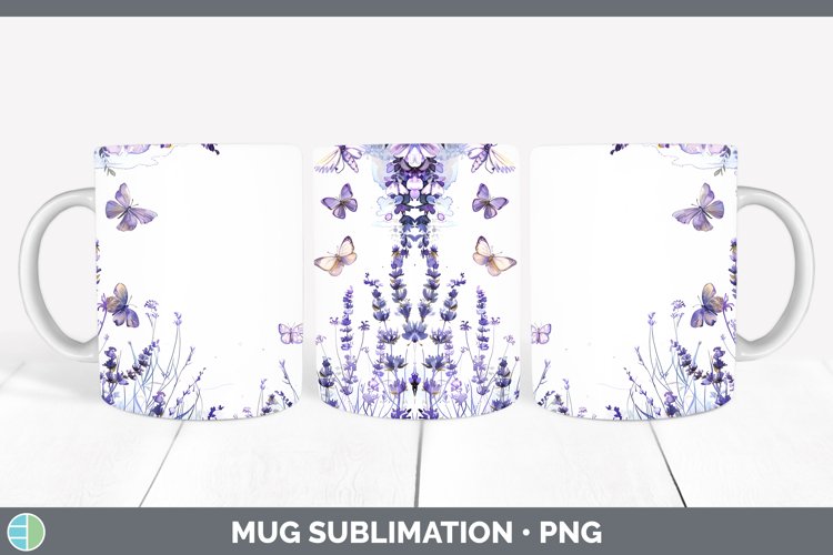 Add a Name Flowers Lavender Mug Wrap Sublimation Coffee Cup