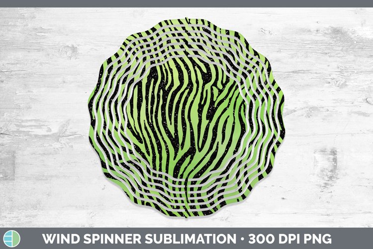 Animal Green Zebra Wind Spinner Sublimation Spinner Designs example image 1