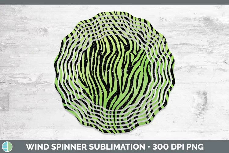 Animal Green Zebra Wind Spinner Sublimation Spinner Designs