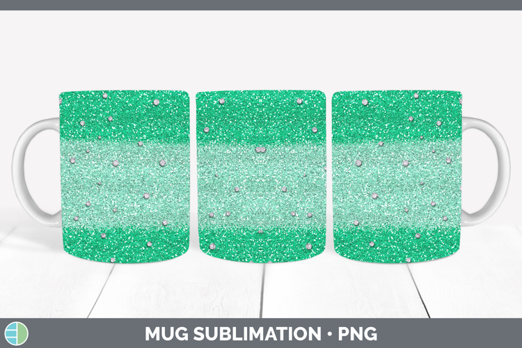 Easter Green Glitter Mug Wrap Sublimation Coffee Cup Designs