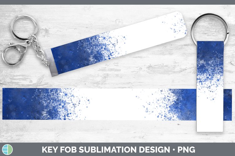 Color Splash Navy Key Fob Sublimation Wristlet