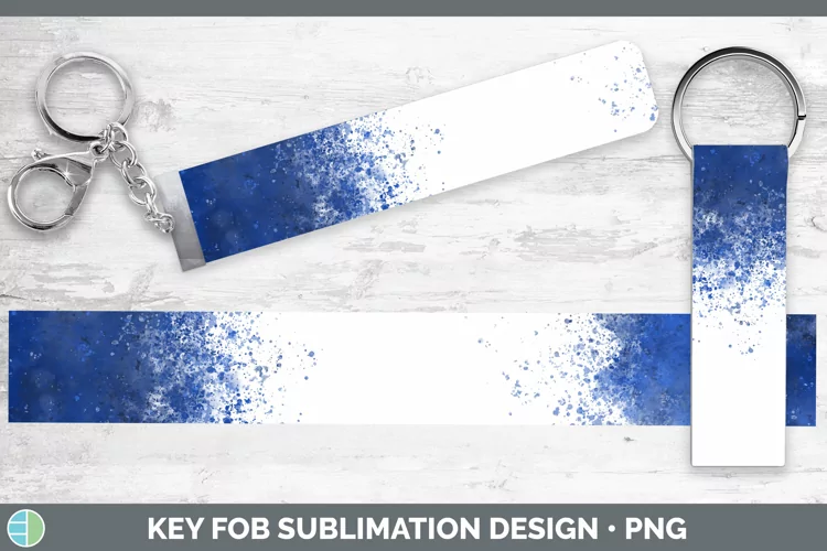 Color Splash Navy Key Fob Sublimation Wristlet
