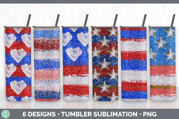 Flag Patriotic Tumbler | 4th of July Sublimation Bundle