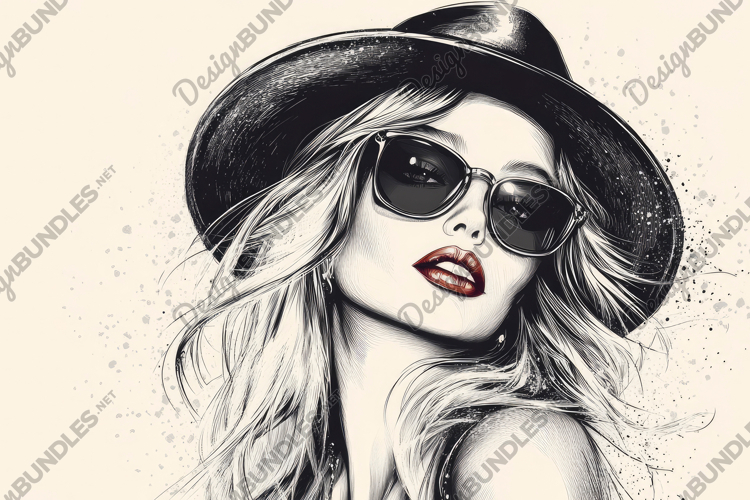 Lady Photo Sketch Background Wallpaper